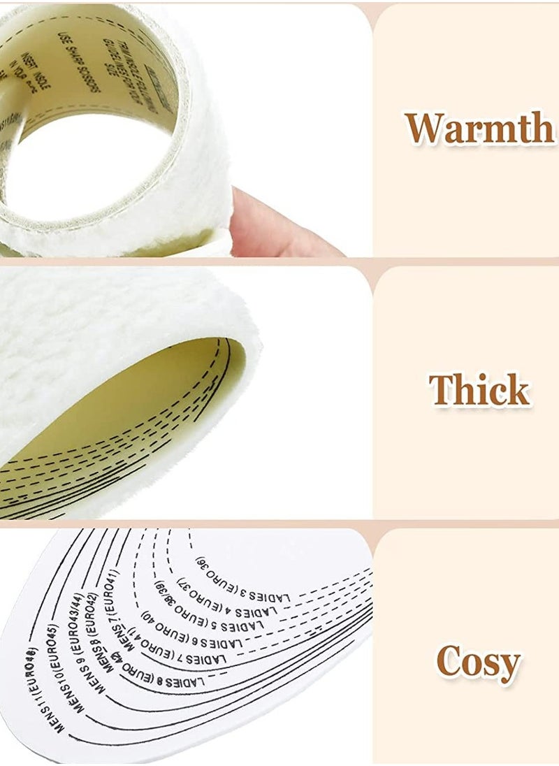 Generic - Shoe Inserts Cut to Fit Shoe Insoles Warm Sheepskin Shoe Soles Cut to Size Fluffy Boot Insole Fleece Wool Sole Insole with Size Chart Winter Boot Insert for Women Men Unisex Cold 8 Pairs - Image 1