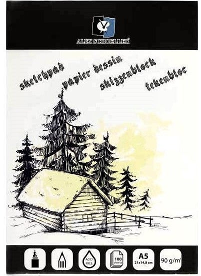 Alex Schoeller Jumbo Sketch Drawing Notebook 90 gr A5 100 Sheets 
