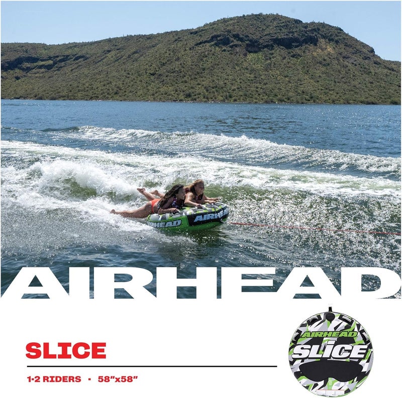 Airhead Slice Towable 24 Rider Models Tube for Boating and Water Sports Heavy Duty Full Nylon Cover with Zipper EVA Foam Pads and Patented Speed Safety Valve for Easy Inflating  Deflating - Image 3