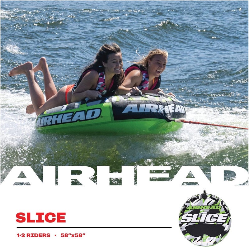 Airhead Slice Towable 24 Rider Models Tube for Boating and Water Sports Heavy Duty Full Nylon Cover with Zipper EVA Foam Pads and Patented Speed Safety Valve for Easy Inflating  Deflating - Image 4