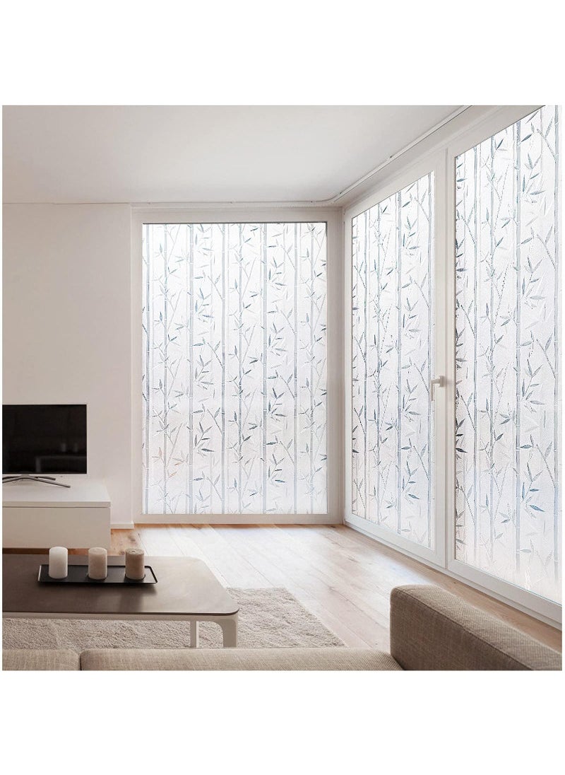 Sweet seven - Bamboo Pattern Window Privacy Film - Self-Adhesive Static Cling, Frosted Glass Film for Living Room, Kitchen, and Patio Doors - Anti-UV, Heat Insulation - 60 x 100cm - Image 1