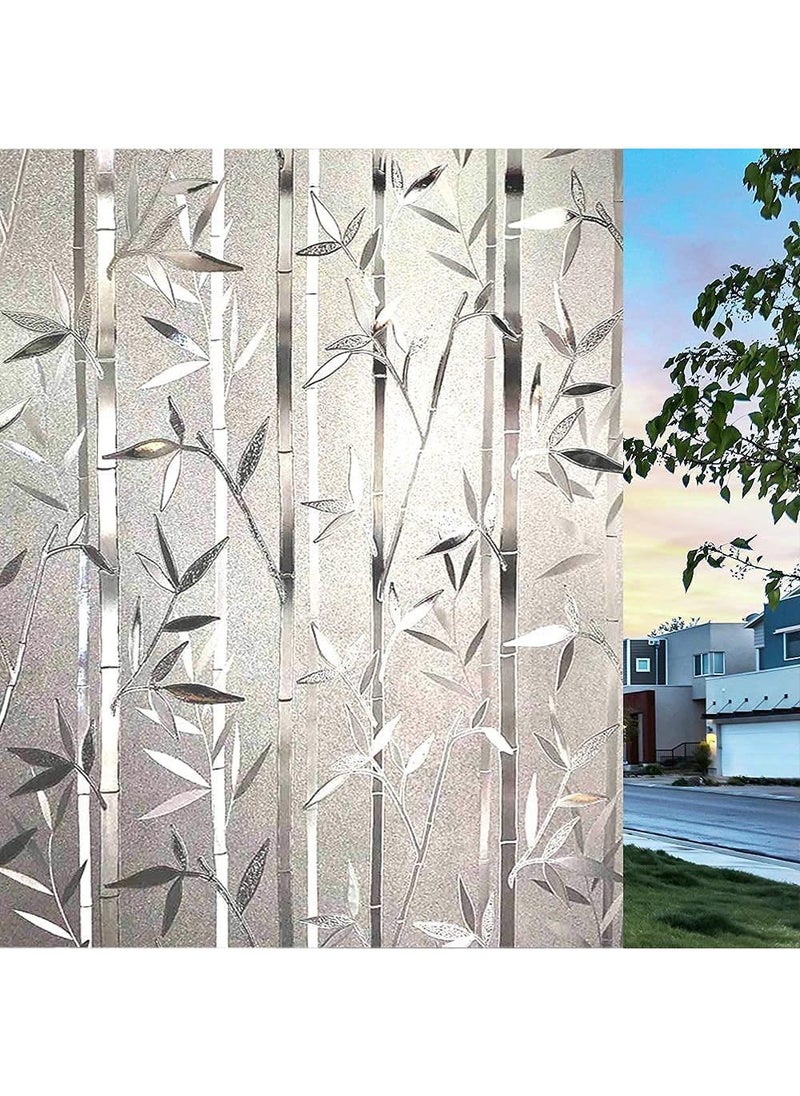 Sweet seven - Bamboo Pattern Window Privacy Film - Self-Adhesive Static Cling, Frosted Glass Film for Living Room, Kitchen, and Patio Doors - Anti-UV, Heat Insulation - 60 x 100cm - Image 1