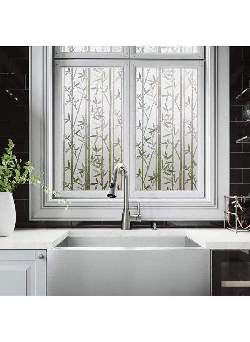 Sweet seven - Bamboo Pattern Window Privacy Film - Self-Adhesive Static Cling, Frosted Glass Film for Living Room, Kitchen, and Patio Doors - Anti-UV, Heat Insulation - 60 x 100cm - Image 1