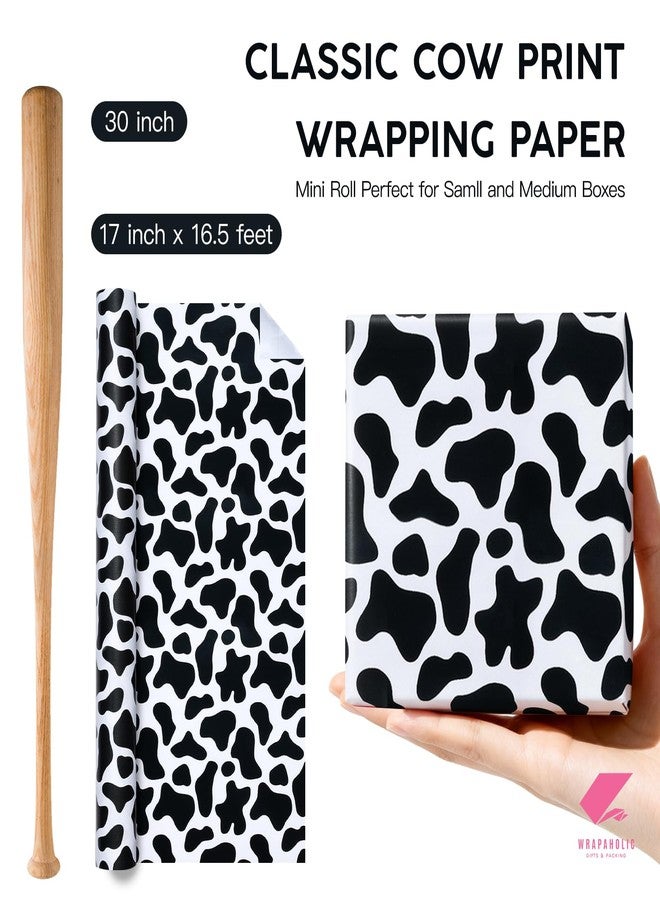 WRAPAHOLIC Cow Wrapping Paper Roll - Mini Roll - 17 Inch x 16.5 Feet - Classic Cow Print Wrapping Paper, Perfect for Wedding, Birthday, Baby Shower, Holiday - Image 3