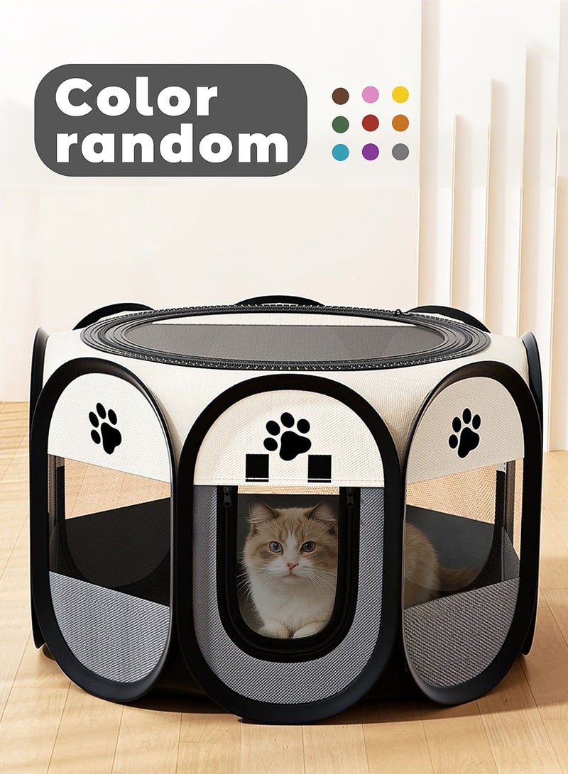 Portable cat cage for a cat room, foldable cat house, water-resistant base with removable zipper, medium size - Image 1