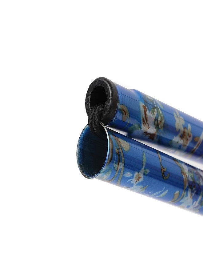 Comfkey Folding Lightweight Walking Stick - Adjustable Aluminum Metal Collapsible Travel Cane with Non-Slip Rubber Base (Blue Floral) - Image 4