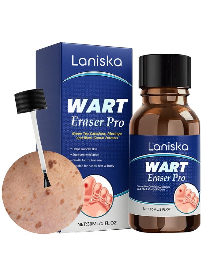 LANISKA Advanced Wart Remover, Wart Remover Liquid, Maximum Strength Wart Removal Fluid, Salicylic Acid Wart Remover, Fast Acting Formula For Plantar & Common Warts, Natural & Safe Treatment For Most Body Warts, 30ml - Image 1