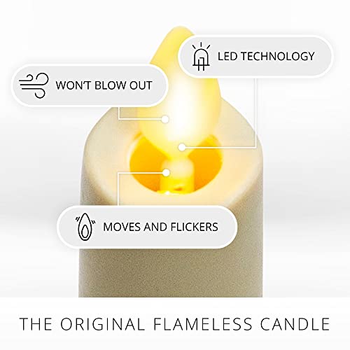 Luminara Set of 2 Moving Flame LED Taper (1x9.75), Flameless Candle, Melted Edge, Smooth Wax, Unscented (White) - Image 5