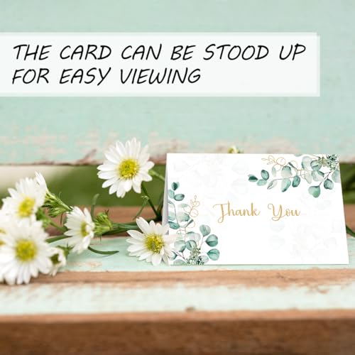 Ladygo 100PK Thank You Cards With Envelopes Bulk: 4x6 Blank Thank You Notes & Stickers Baby Shower Wedding Small Business - Floral Leaves Teacher Appreciation Gift for Graduation Kids Birthday Bridal (100 PACK) - Image 3