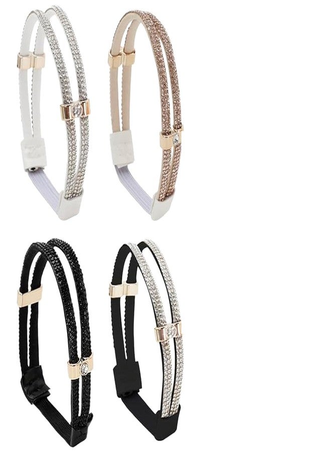 LINYUEARUI 4 pairs of women's shoelaces, free triangle bundle high heels, adjustable shoelaces, ankle fixation, loose anti slip bundle, lace up (four colors) - Image 1