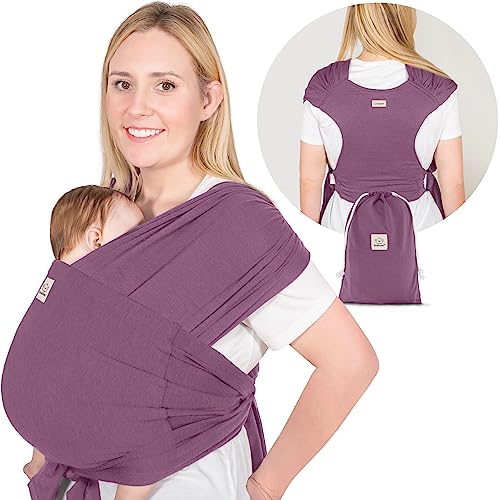 KeaBabies KeaBabies Baby Wrap Carrier Ring Sling Easy to Wear Adjustable DLite Baby Carrier Newborn to Toddler Infant Carrying Shirt Hands Free Bonding Breathable Fabric Wearing Wrap Dark Mauve 