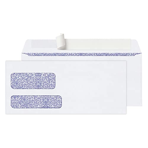 Office Depot Double-Window Envelopes, #9 (3 7/8in. x 8 7/8in.), White, Clean Seal(TM), Box Of 250, 77166 - Image 1