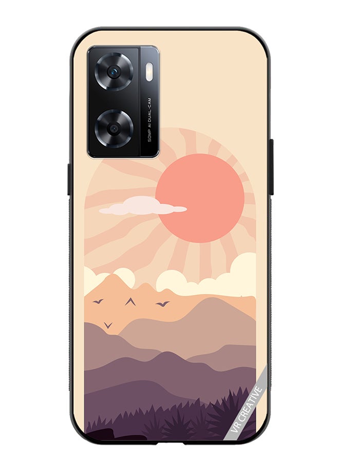 VR CREATIVE Protective Case Cover For Oppo A57/A77s Abstract Landscape Design Multicolour - Image 1