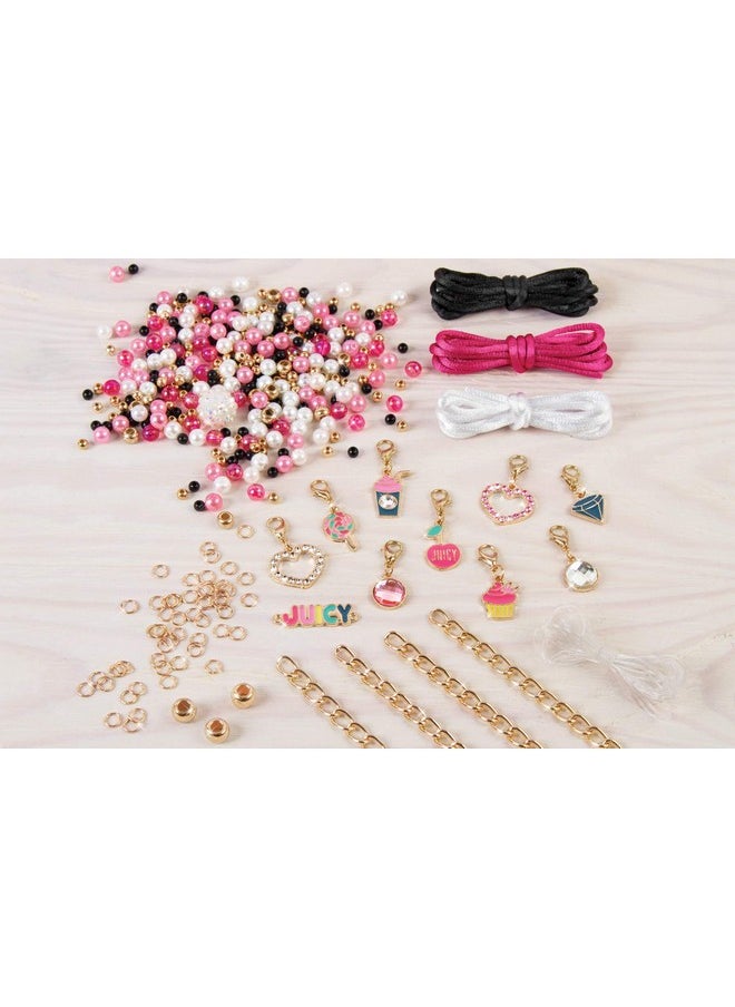 Make It Real Make it Real - Juicy Couture Pink and Precious Bracelets - DIY Charm Bracelet Kit with Beads for Tween Jewelry Making - Jewelry Making Kit for Girls  - Image 3