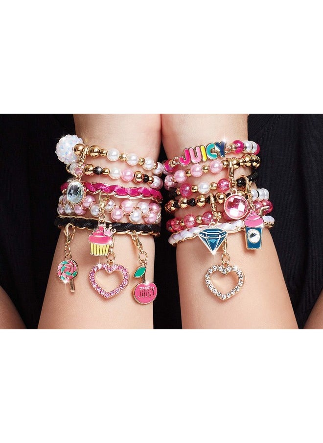 Make It Real Make it Real - Juicy Couture Pink and Precious Bracelets - DIY Charm Bracelet Kit with Beads for Tween Jewelry Making - Jewelry Making Kit for Girls  - Image 4