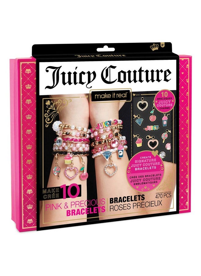 Make It Real Make it Real - Juicy Couture Pink and Precious Bracelets - DIY Charm Bracelet Kit with Beads for Tween Jewelry Making - Jewelry Making Kit for Girls  - Image 1