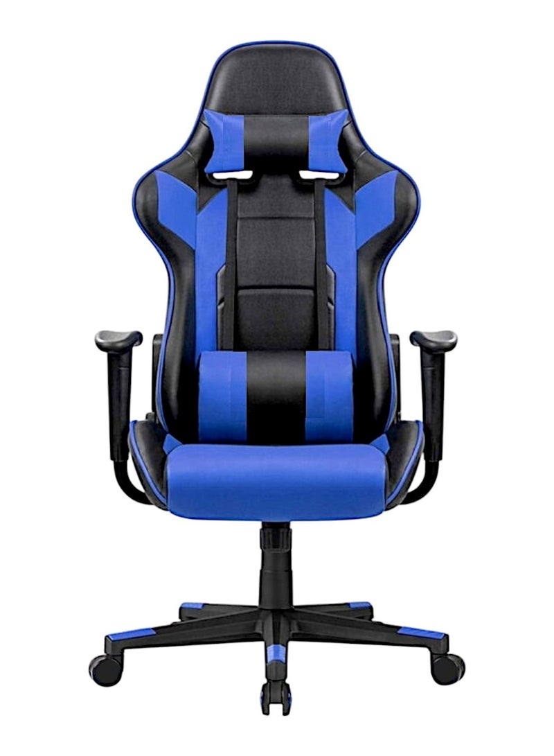 مفروشات صابر واخوانه (ذ.م.م) SBF Ergonomic High Back PU Leather Office Chair | Reclining Backrest up to 180° | Gaming Chair with Adjustable Height, Headrest, and Lumbar Support, Blue Black - Image 1