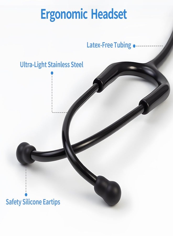 SCIAN Dual Head Stethoscope with Ear Tips, Professional Stethoscopes for Doctors, Nurses, Medical Nursing Students, Clinical Student Use, Classic Stainless Steel Stethoscope Kit, Black Tube - Image 4