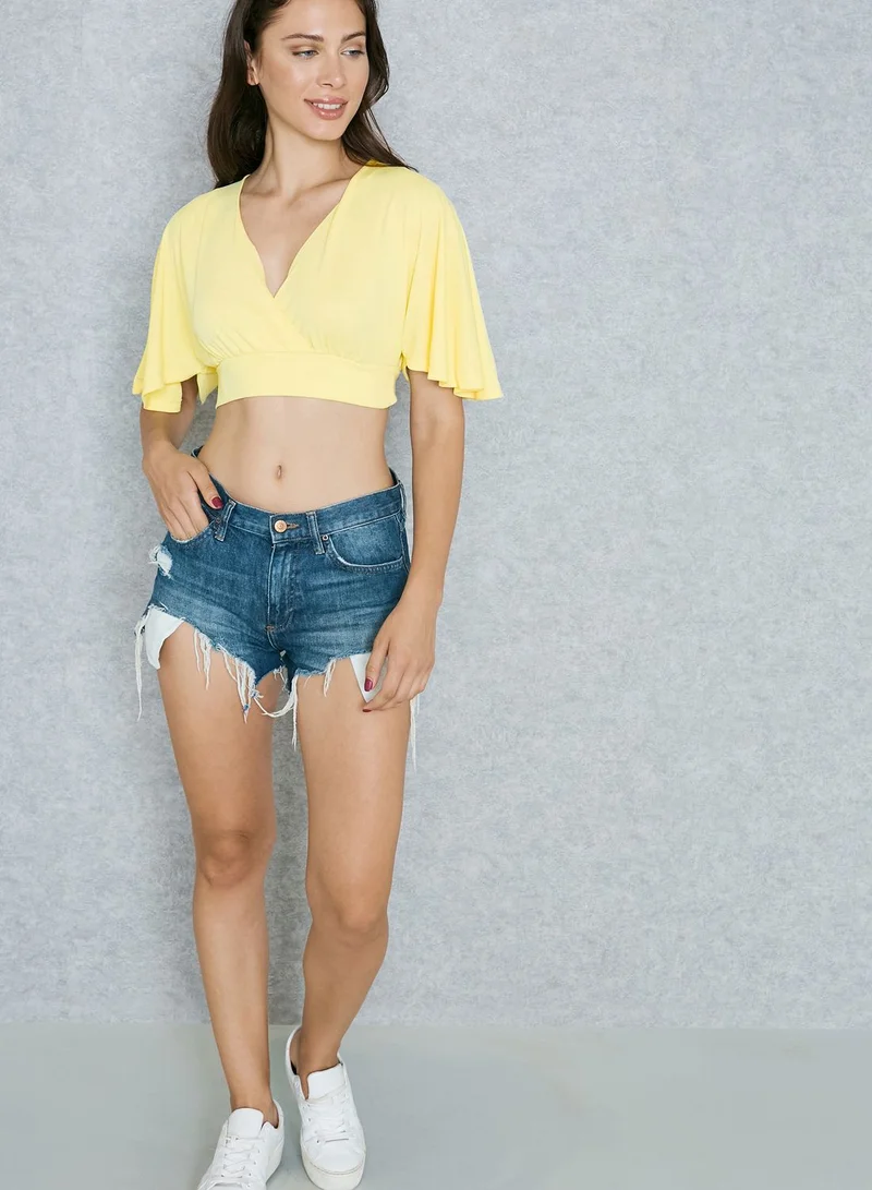 NEW LOOK Kimono Sleeve Cropped Top
