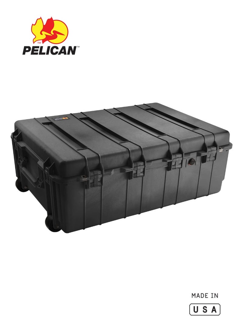 Pelican 1730 Protector Transport Case, No Foam, Black, IP67 Waterproof Wheeled Hard Case