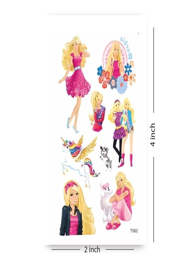 Stylizeink Cartoon Fashion Doll Temporary Tattoos, 2 x 4 inch, Pink and Purple Design Stickers with Unicorn and Pets, T563 - Image 4