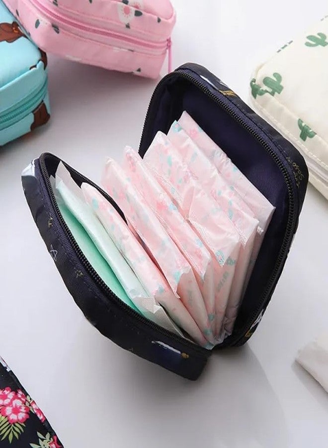 Luxula Portable Mini Fashion Nursing Sanitary Napkin Pouch Pad Holder Zipper Travel Cosmetic Makeup Jewellery Storage Bag (Unicorn-Lemon) - Image 2