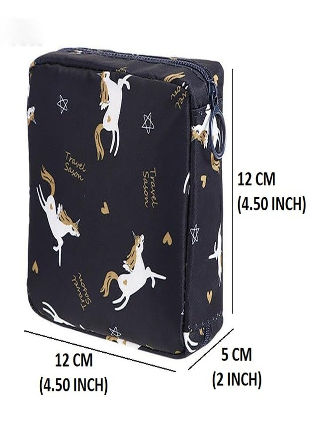 Luxula Portable Mini Fashion Nursing Sanitary Napkin Pouch Pad Holder Zipper Travel Cosmetic Makeup Jewellery Storage Bag (Unicorn-Lemon) - Image 5