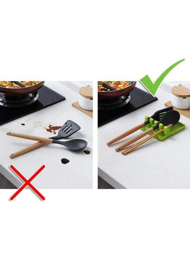 حامل ملاعق مطبخ بلاستيكي مقاوم للحرارة، 4 فتحات، عبوة من قطعتين (لون عشوائي) - Image 5