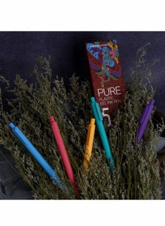 KASTWAVE 0.5 Gel Pen, Multi Color Pen, Cute Kawaii Boxed Pen, Soft Touch Retractable Gel Ink Pens Fine Point Elegance Colors 5-Pack Colored Ink, Smooth Writing Pen, for School Office Home Take Notes  - Image 4