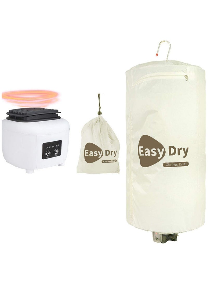 AROAQ Heated Clothes Dryer, Automatic Clothes Dryer Heater Portable Folding Dryer Quick Dry and Efficient Mode Digital Automatic Timer for Home Travel Apartments Dorms - Image 1