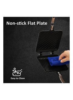 Generic Sandwich Maker, Non-stick Grilled Sandwich and Panini Maker Pan with Handle, Stovetop Toasted Sandwich Maker Aluminum Flip Pan for Home Kitchen  - Image 5