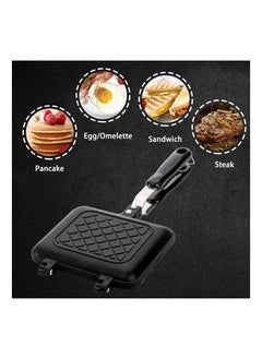 Generic Sandwich Maker, Non-stick Grilled Sandwich and Panini Maker Pan with Handle, Stovetop Toasted Sandwich Maker Aluminum Flip Pan for Home Kitchen  - Image 4