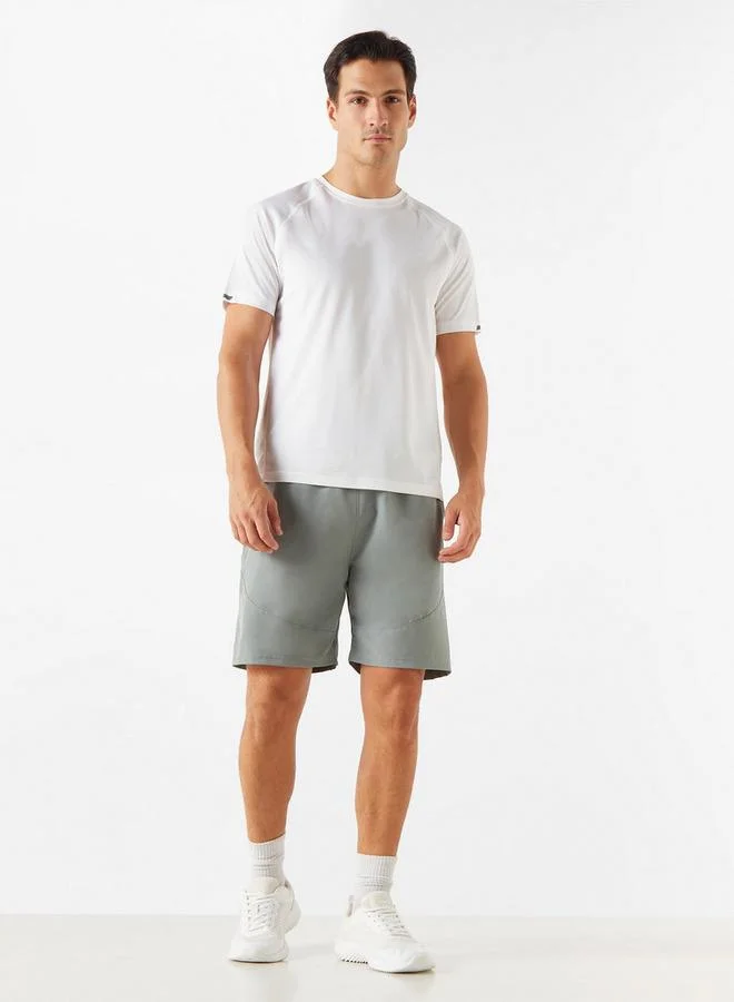 ADOT by Splash Solid Shorts with Elasticated Waistband and Pockets
