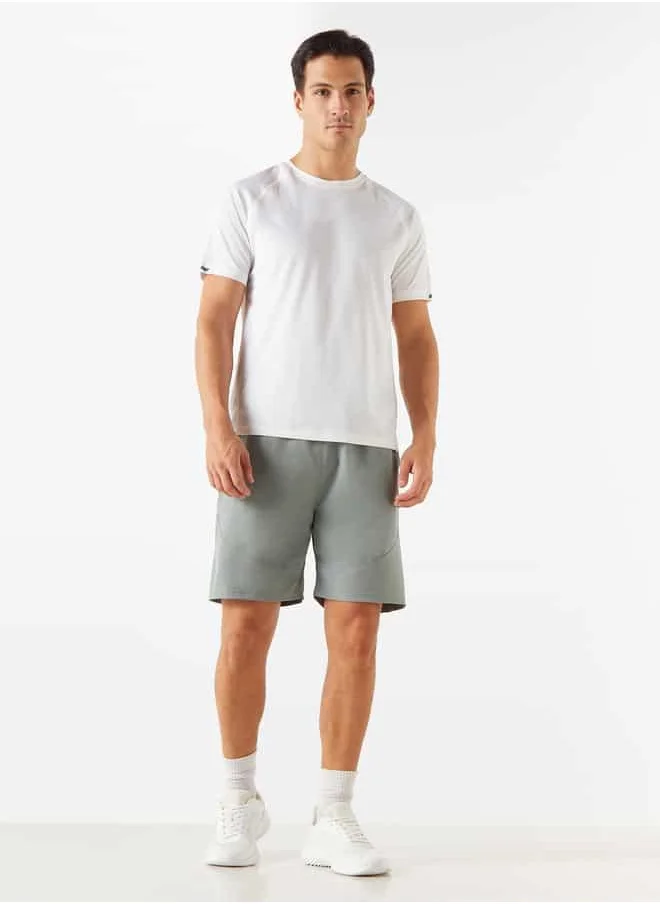 ADOT by Splash Solid Shorts with Elasticated Waistband and Pockets