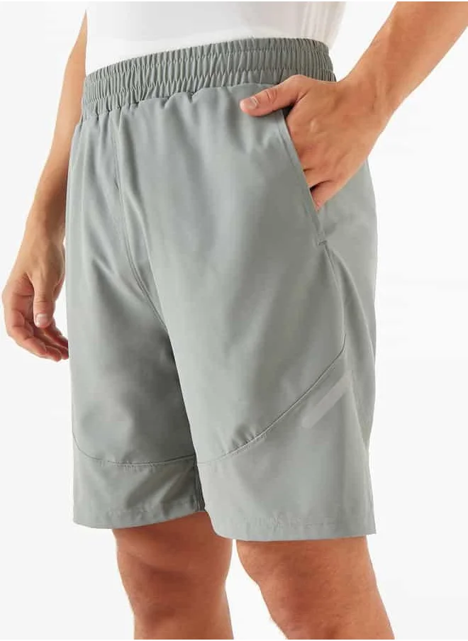ADOT by Splash Solid Shorts with Elasticated Waistband and Pockets