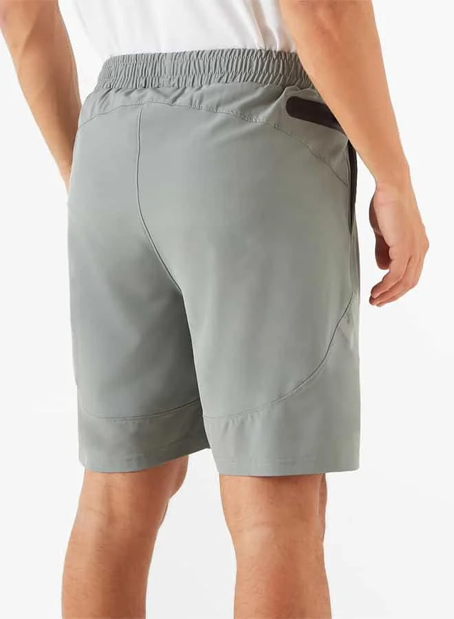 ADOT by Splash Solid Shorts with Elasticated Waistband and Pockets