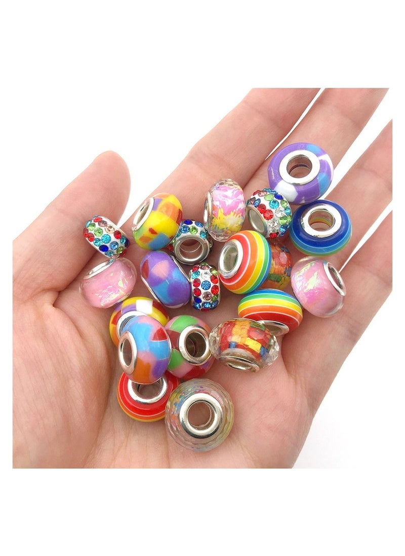 albayt alsaeid - 63 Pieces Charm Bracelet Making Kit Including 60 Jewelry Beads And 3 Snake Chains DIY Craft for Girls Jewelry Gift Set for Arts and Craft for Girls - Image 1