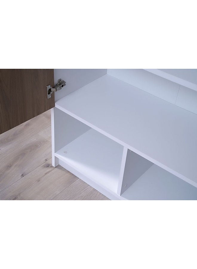 Dacosta Kids wardrobe|White|Particle Board|Hinged|2 Door Storage,Shelves|80 x43x183 cm