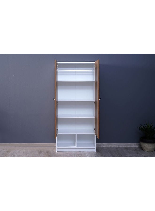 Dacosta Kids wardrobe|White|Particle Board|Hinged|2 Door Storage,Shelves|80 x43x183 cm