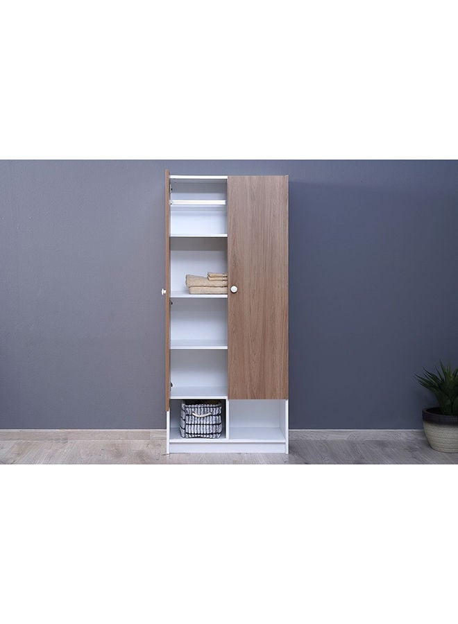 Dacosta Kids wardrobe|White|Particle Board|Hinged|2 Door Storage,Shelves|80 x43x183 cm