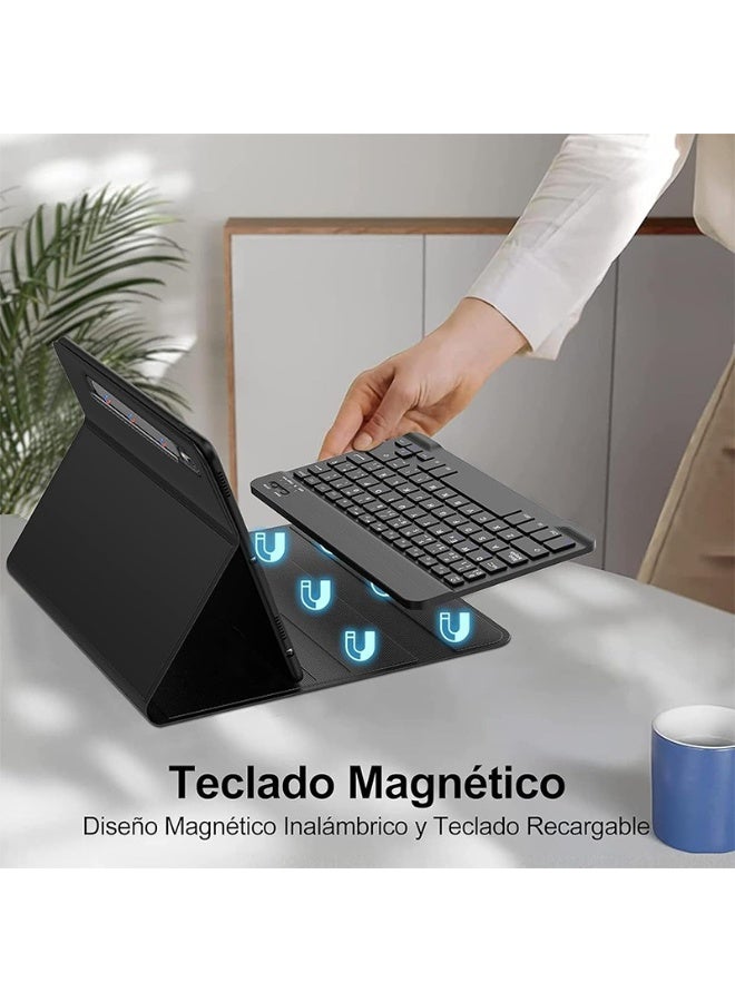 Keyboard with Tablet Case for Samsung Galaxy Tab S10+ 12.4 inch,Detachable Wireless Keyboard Soft TPU Folio Case for S10 Plus, with S Pen Holde - Image 3