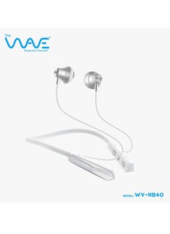 Wave NECKBAND BLUETOOTH EARPHONE WITH 5 VOICE CHANGER NOISE CANCELLATION WV-NB40 - White  - Image 1