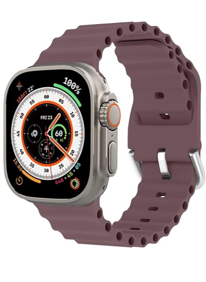 Generic - "ELTRAZONE Ocean Band for Apple Watch – Adjustable Soft Silicone Sport Strap for 38mm to 49mm Models, Breathable Elastic Wristband for Men and Women, Compatible with Series Ultra 8/7/SE/6/5/4/3/2/1" - Image 1
