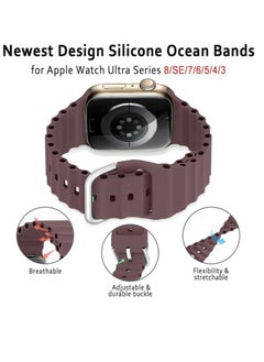 Generic "ELTRAZONE Ocean Band for Apple Watch – Adjustable Soft Silicone Sport Strap for 38mm to 49mm Models, Breathable Elastic Wristband for Men and Women, Compatible with Series Ultra 8/7/SE/6/5/4/3/2/1"  - Image 2