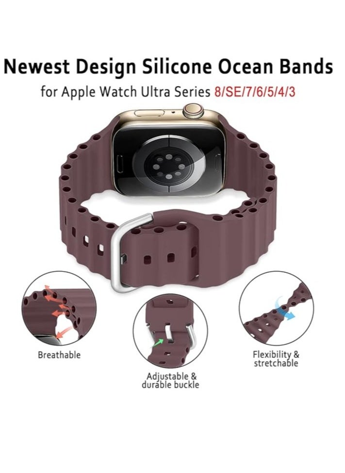 Generic - "ELTRAZONE Ocean Band for Apple Watch – Adjustable Soft Silicone Sport Strap for 38mm to 49mm Models, Breathable Elastic Wristband for Men and Women, Compatible with Series Ultra 8/7/SE/6/5/4/3/2/1" - Image 1