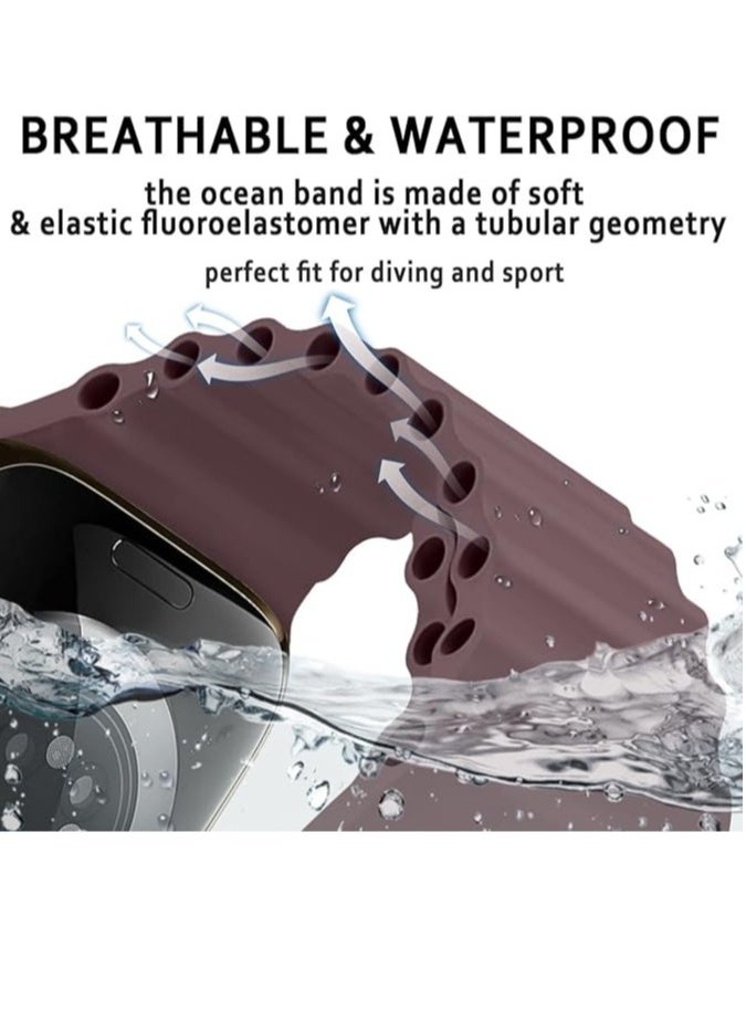 Generic - "ELTRAZONE Ocean Band for Apple Watch – Adjustable Soft Silicone Sport Strap for 38mm to 49mm Models, Breathable Elastic Wristband for Men and Women, Compatible with Series Ultra 8/7/SE/6/5/4/3/2/1" - Image 1