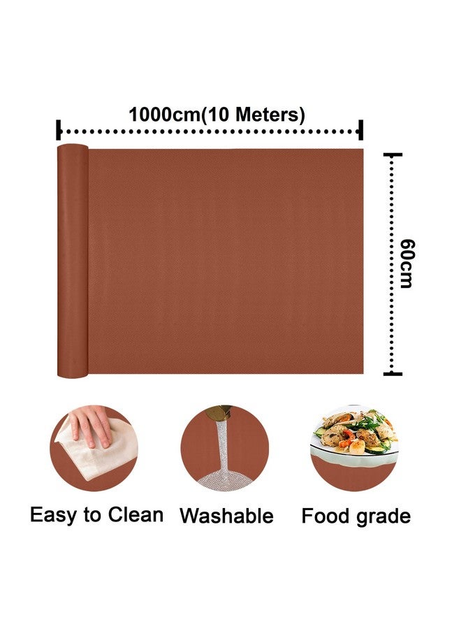 ElastPro Ethylene Vinyl Acetate (60 Cm X 10 M) Brown Eva Food Grade Washable Anti Slip Mat/Sheet For Fridge, Shelf Liner, Table, Kitchen Drawer Mat (Diamond Texture, Brown) - Image 2
