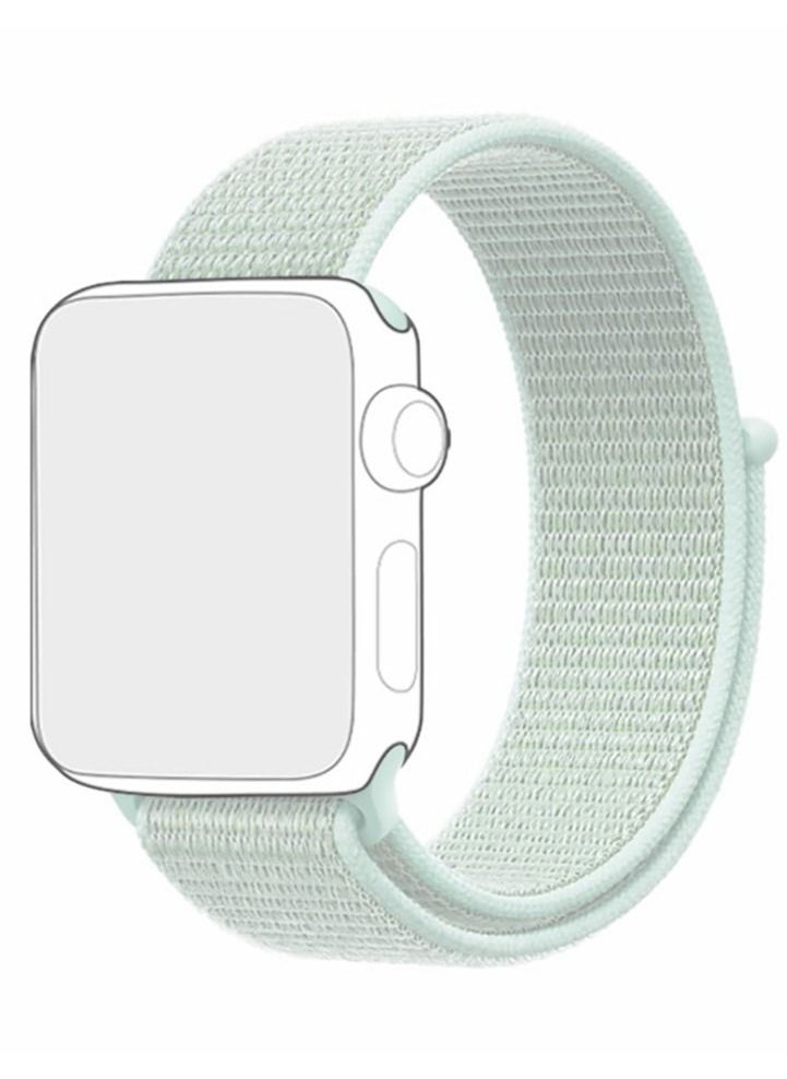Generic strap For Apple Watch Series 7 & 8 (45mm) & Apple Watch Ultra (49mm) Nylon Sport Replacement Strap Bands With Adjustable Closure - Light Green 
