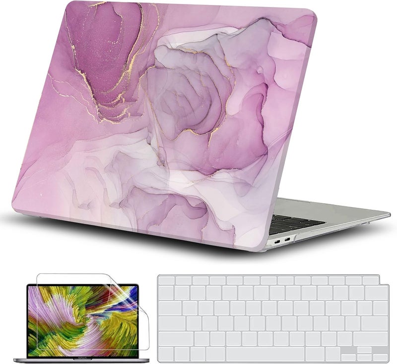 GVTECH Case For MacBook Air 13 inch, 2020 2019 2018 A2337 M1 A2179 A1932, Plastic Hard Shell & Keyboard Cover & Screen Protector Compatible with MacBook Air 13 inch Retina, Design03 - Image 1