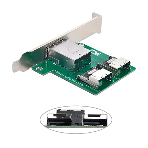 CY Mini SAS HD SFF8644 to Internal Mini SAS SFF8087 PCBA Female Adapter Dual Ports with Low Profile Bracket - Image 3